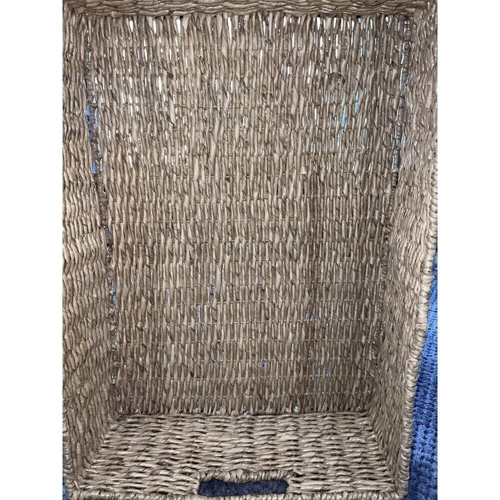 Square Nesting Wicker Baskets with Handle